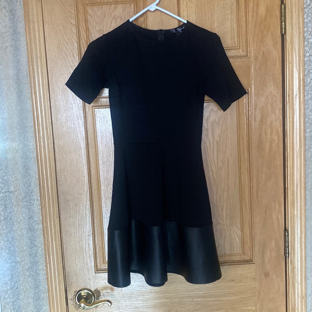 Aqua Skater Dress fit and flare pleather bottom size XS